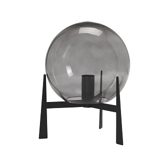 Lampa stołowa szklana kula Milla szaro-czarna
